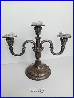 Antique silver candlestick, hollow inside with stamp
