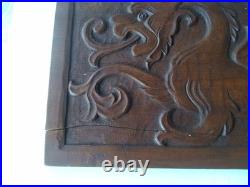 Antique wood carved dragon 8 x 16