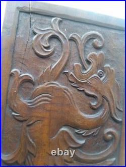 Antique wood carved dragon 8 x 16