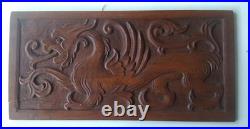 Antique wood carved dragon 8 x 16