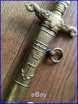 Austrian or Yugoslavia naval officer dagger austro hungarian old antique navy