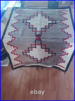 Auth Antique early 1900's Navajo Rug / Blanket Wool Beauty 4x5.4 ft