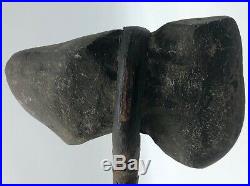 Authentic Ancient Antique Native American Indian Stone Head Tomahawk Axe Hatchet