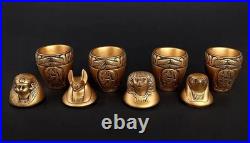Authentic Ancient Egyptian Antique 4 Canopic Jars sons of Horus Rare Egyptian BC