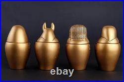 Authentic Ancient Egyptian Antique 4 Canopic Jars sons of Horus Rare Egyptian BC