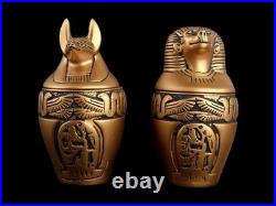 Authentic Ancient Egyptian Antique 4 Canopic Jars sons of Horus Rare Egyptian BC
