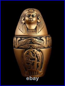 Authentic Ancient Egyptian Antique 4 Canopic Jars sons of Horus Rare Egyptian BC