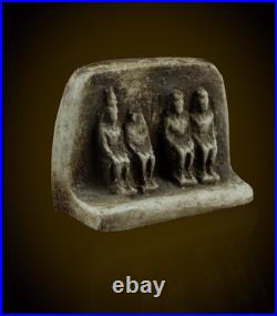 Authentic Ancient Egyptian Antiques Of FOUR Seated Pharonic Figures EGYPTIANS BC