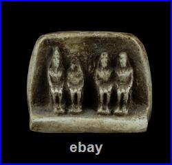 Authentic Ancient Egyptian Antiques Of FOUR Seated Pharonic Figures EGYPTIANS BC