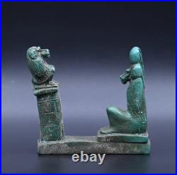 Authentic Ancient Egyptian Antiques Rare Egyptian Thoth Green Statue Egyptian BC