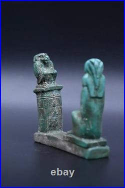 Authentic Ancient Egyptian Antiques Rare Egyptian Thoth Green Statue Egyptian BC
