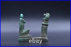 Authentic Ancient Egyptian Antiques Rare Egyptian Thoth Green Statue Egyptian BC