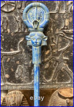 Authentic Ancient Egyptian Antiques Stick Hathor Figurine BC