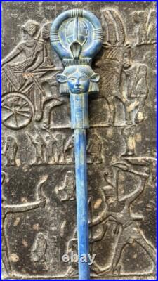 Authentic Ancient Egyptian Antiques Stick Hathor Figurine BC