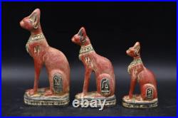 Authentic Ancient Egyptian Antiquities 3Rare statues Goddess Bastet Cat Egypt BC