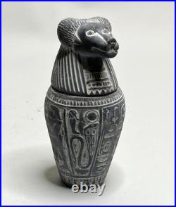 Authentic Ancient Egyptian Antiquities 4 Canopic Jars with With Hieroglyphics BC