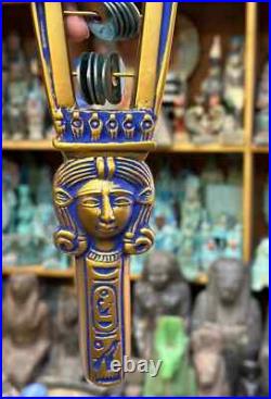 Authentic Ancient Egyptian Antiquities Rare Hathor Sistrum Musical Instrument BC