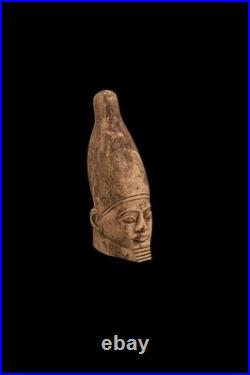 Authentic Ancient Egyptian Antiquities Rare Pharaonic funerary Head Egypt 130 BC