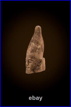 Authentic Ancient Egyptian Antiquities Rare Pharaonic funerary Head Egypt 130 BC
