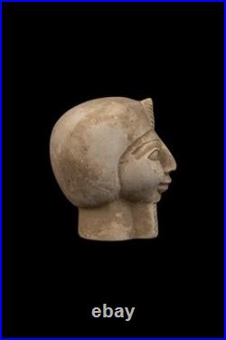 Authentic Ancient Egyptian Antiquities Rare Pharaonic funerary Head Egypt 130 BC