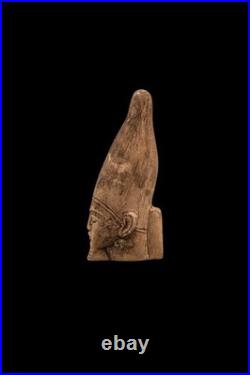 Authentic Ancient Egyptian Antiquities Rare Pharaonic funerary Head Egypt 130 BC