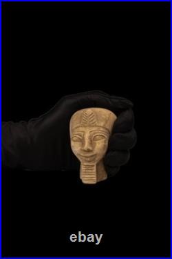 Authentic Ancient Egyptian Antiquities Rare Pharaonic funerary Head Egypt 130 BC