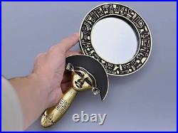 Authentic Ancient Egyptian Artifact Rare Hathor Mirror covered By gold leaf BC