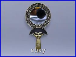 Authentic Ancient Egyptian Artifact Rare Hathor Mirror covered By gold leaf BC