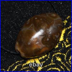 Authentic Ancient Large Tibetan Banded Agate Dzi Stone Bead in good Condition