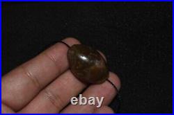 Authentic Ancient Large Tibetan Banded Agate Dzi Stone Bead in good Condition