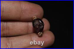 Authentic Ancient Roman Gold Ring with Garnet Intaglio C. 1st 2nd century AD