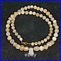 Authentic Ancient round Roman Crystal Stone Bead necklace in very good Condition