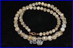 Authentic Ancient round Roman Crystal Stone Bead necklace in very good Condition
