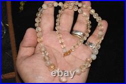 Authentic Ancient round Roman Crystal Stone Bead necklace in very good Condition