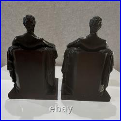 Authentic Antique Jennings Bros. Abraham Lincoln Seated Bookends (Matched Pair)