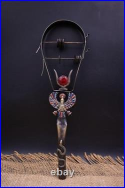 Authentic Copper Pharaonic Scarab sistrum Unique Ancient Egyptian Antiquities BC