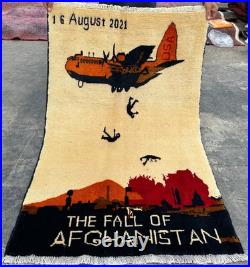 Authentic Handmade Afghan War Wool Rug Unique Tribal Collectible Decor 3 x 2 Ft