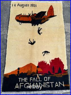 Authentic Handmade Afghan War Wool Rug Unique Tribal Collectible Decor 3 x 2 Ft