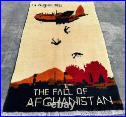Authentic Handmade Afghan War Wool Rug Unique Tribal Collectible Decor 3 x 2 Ft
