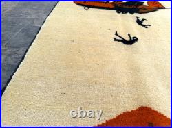 Authentic Handmade Afghan War Wool Rug Unique Tribal Collectible Decor 3 x 2 Ft