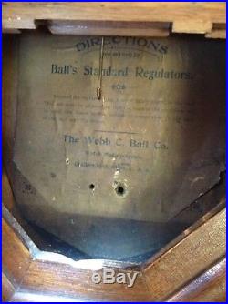Ball's Watch Co. /Seth Thomas Standard short drop Regulator Clock Rare Antique