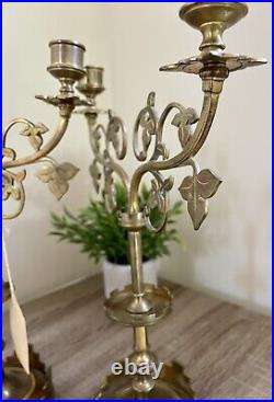 Beautiful Antique Circa 1870 Victorian French Candle Holders 13 Tall