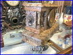 Beautiful Antique Seth Thomas Bronze Marble Adamantine Chime Mantle Clock