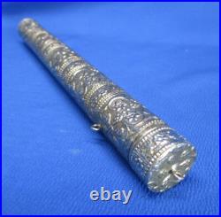 Beautiful Silver Tone 9 Antique Mezuzah Case