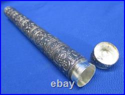 Beautiful Silver Tone 9 Antique Mezuzah Case