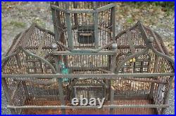 Beautiful Vintage Antique Bird Cage Aviary Wood Wire Victorian