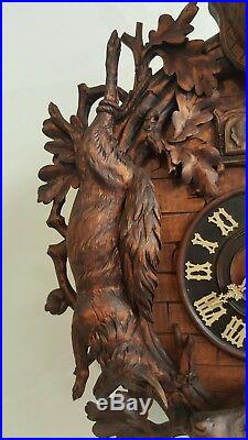 Beautiful antique black forest cuckoo quail clock from Germany