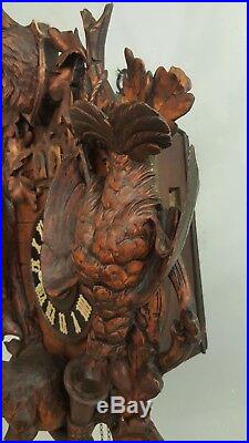 Beautiful antique black forest cuckoo quail clock from Germany