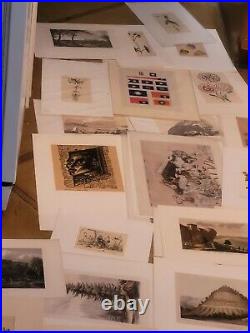 Big LOT of ANTIQUE Collectible Etchings. Closing Art Store