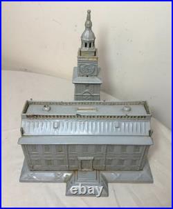 Big antique 1875 US Centennial enamel Cast Iron Still Bank Independence Hall